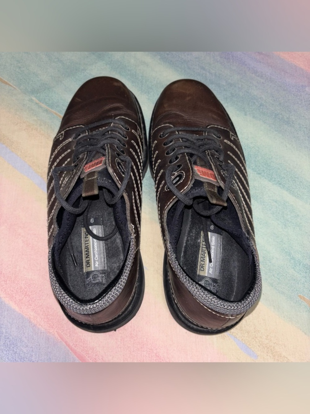 DR MARTENS 9243 BROWN Leather Oxford Air Cushioned Shoes MENS size 9 - Picture 7 of 10